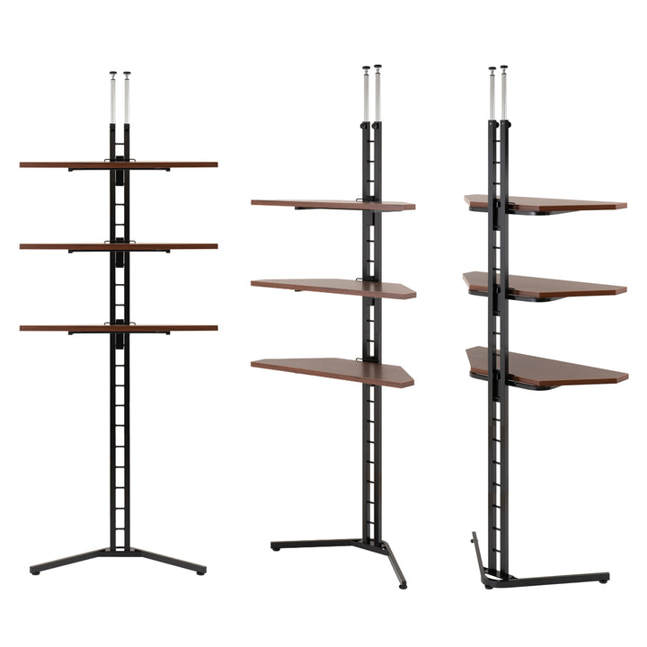 突っ張りコーナーラック3段可動棚日本製