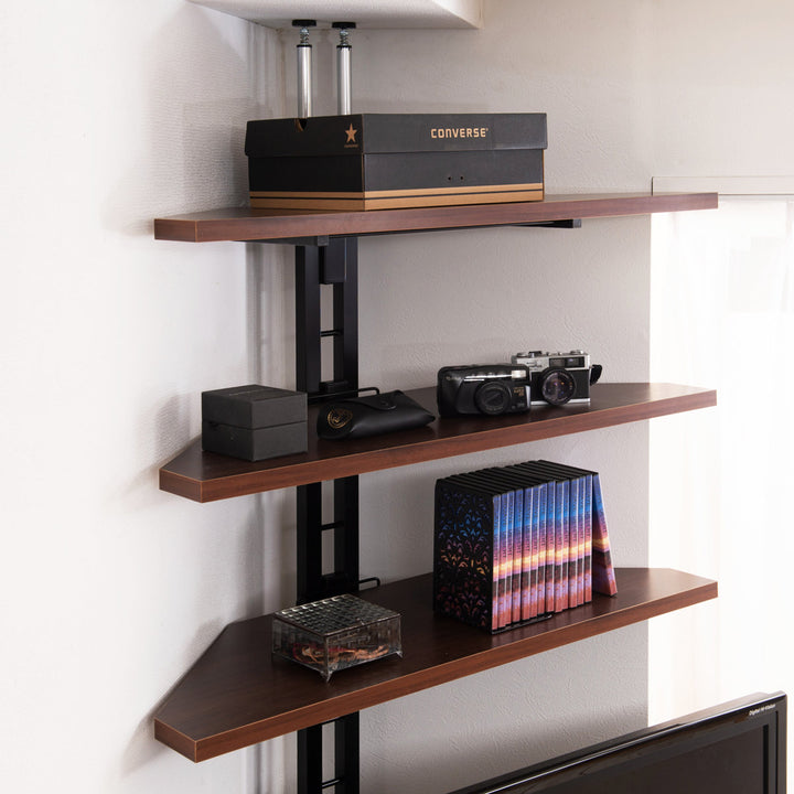 突っ張りコーナーラック3段可動棚日本製