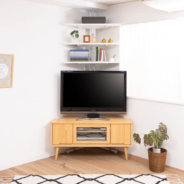 突っ張りコーナーラック3段可動棚日本製