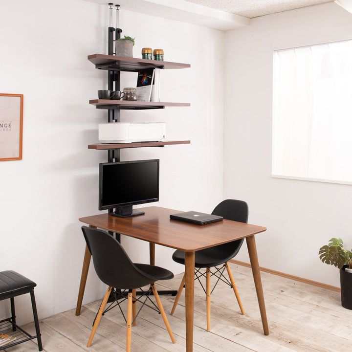 突っ張りコーナーラック4段可動棚日本製