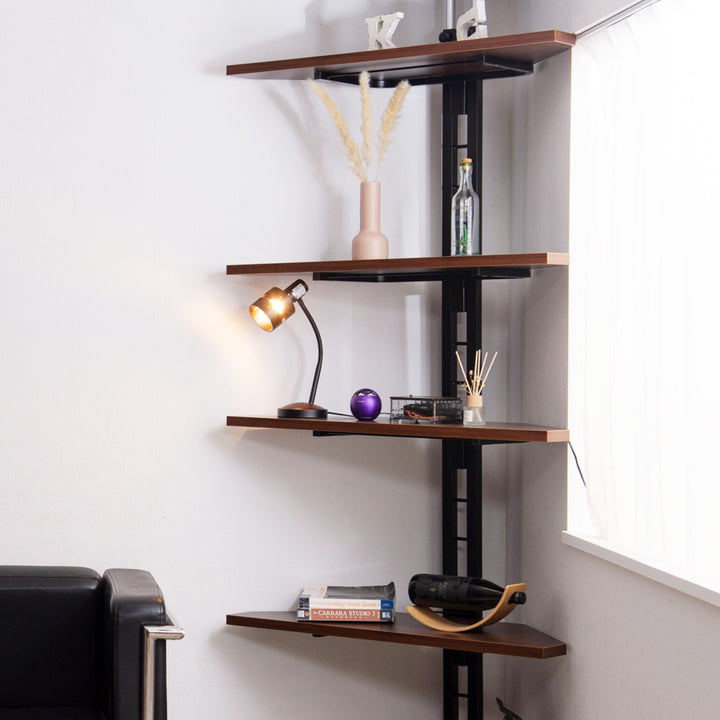 突っ張りコーナーラック4段可動棚日本製