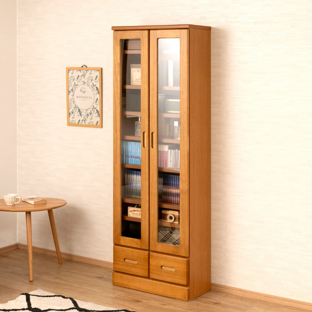 本棚 ガラス扉 幅59.5cm 桐材 完成品 日本製 – ハウジー