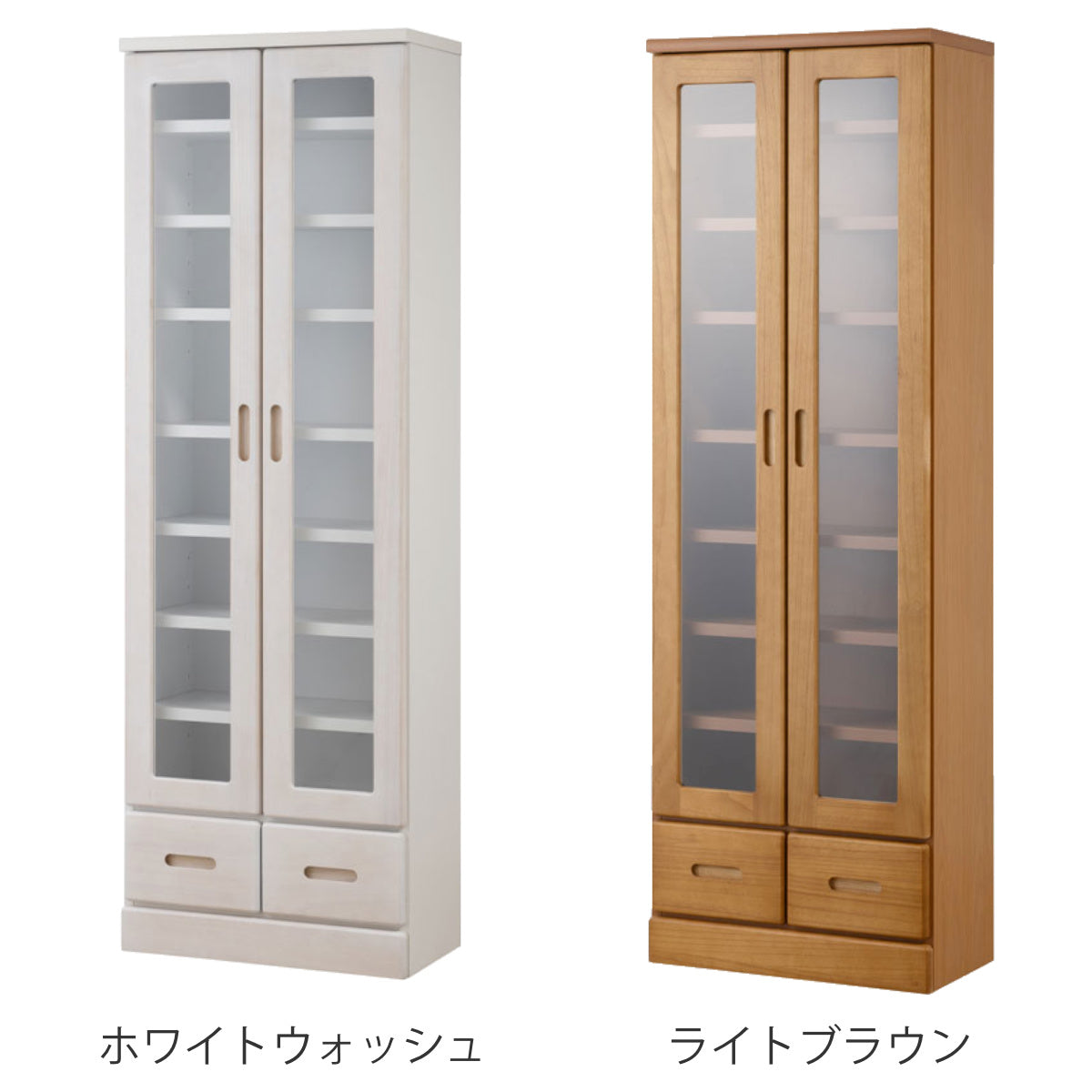 本棚 ガラス扉 幅59.5cm 桐材 完成品 日本製 – ハウジー