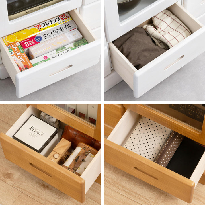 本棚ガラス扉幅80cm桐材完成品日本製