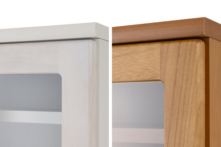 本棚ガラス扉幅80cm桐材完成品日本製