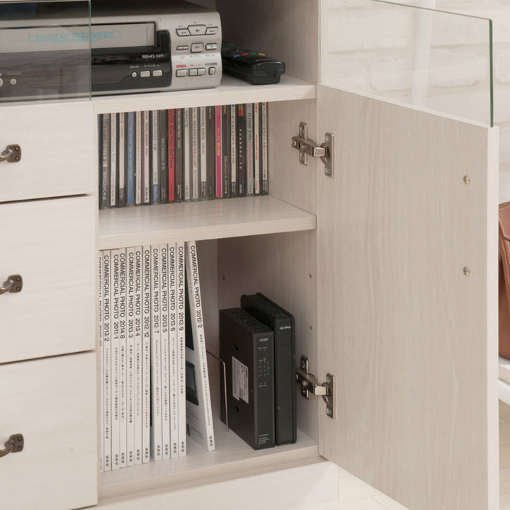 FAX台幅60cm幅木よけホワイト木目