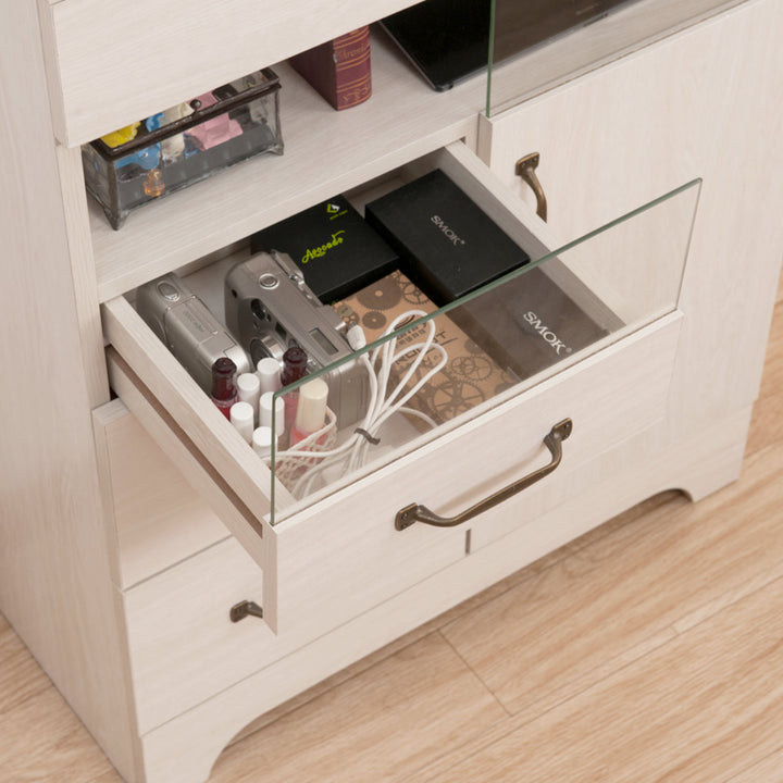 FAX台幅60cm幅木よけホワイト木目