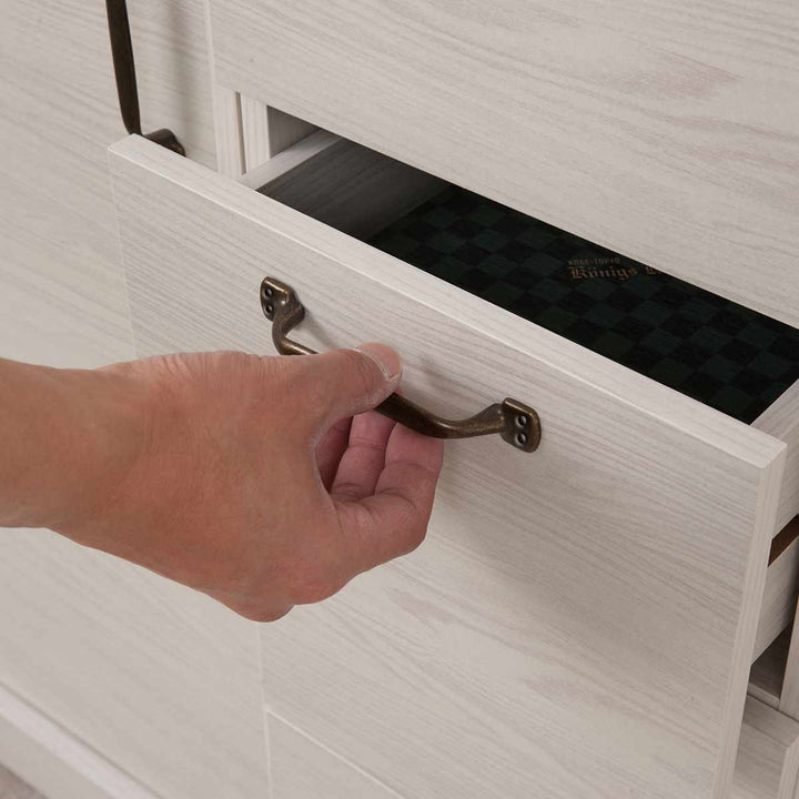 カウンター下収納スリムチェスト幅30cm4段ホワイト木目