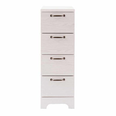 カウンター下収納 スリムチェスト 幅30cm 4段 ホワイト木目