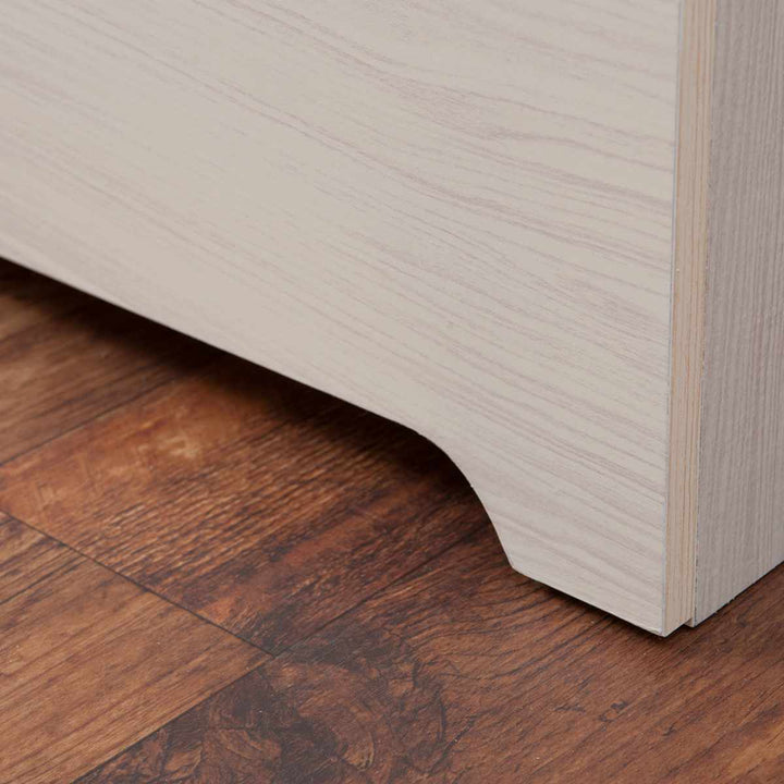 カウンター下収納幅80cm2分別ゴミ箱付隠す収納ホワイト木目