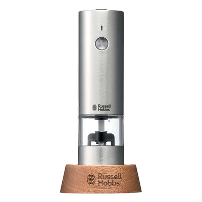 Russell Hobbs 充電式 電動ミル ソルト＆ペッパー ミニ 木台付き スパイスミル