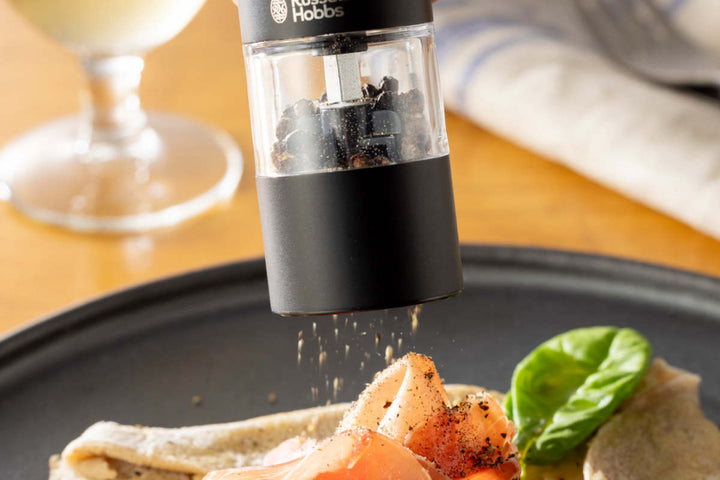 RussellHobbs充電式電動ミル2本セットソルト＆ペッパーミニ木台付きスパイスミル