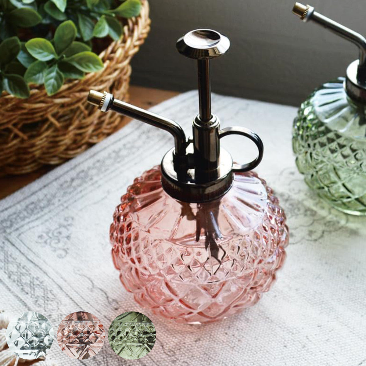 ウッド & ガラス フラワーベース 花瓶 / ガラス製 プラントスプレー 霧吹き 霧吹き ガラススプレイヤー クロス – ハウジー