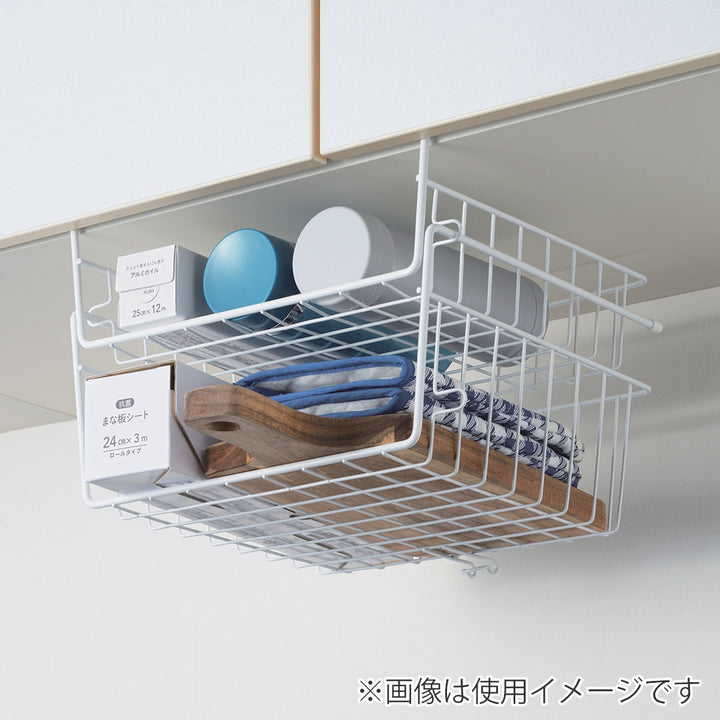 キッチンバスケット吊戸棚用スキットハンガーバスケットワイド深型