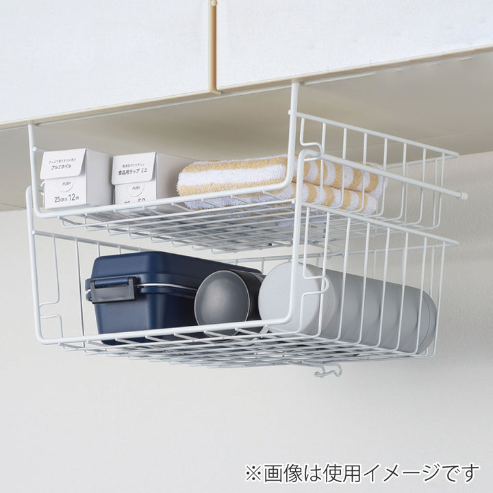キッチンバスケット吊戸棚用スキットハンガーバスケットワイド浅型