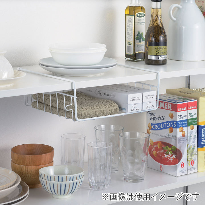 キッチンバスケット吊戸棚用スキットハンガーバスケットワイド浅型