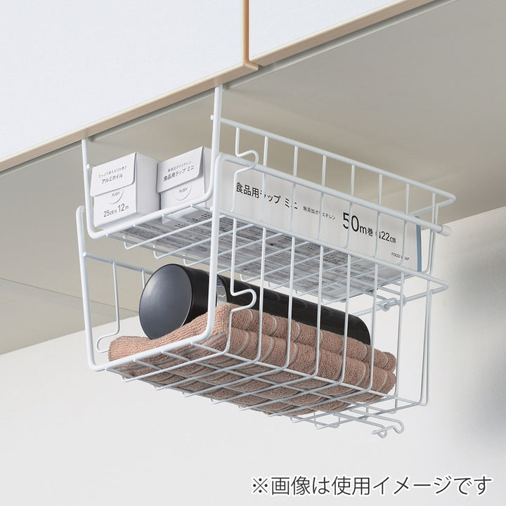 キッチンバスケット吊戸棚用スキットハンガーバスケットスリム深型