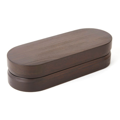 くり抜き弁当箱 1段 720ml 紀州桧弁当箱 type 3 ダークブラウン