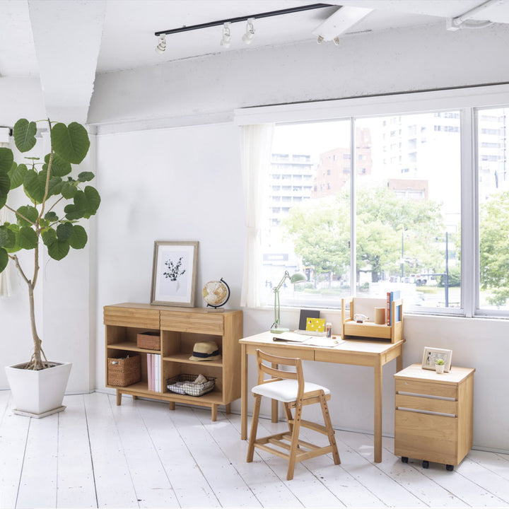 学習机シンプル幅100cm引出し付ネージュ2