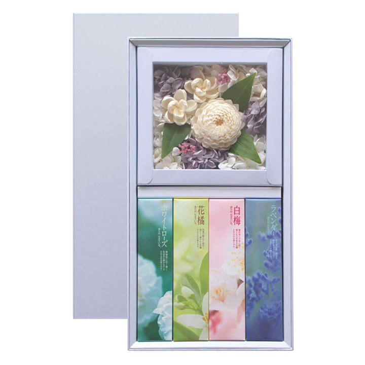 線香セットかたりべ飾れるフラワーボックスギフトアレンジメントフラワー