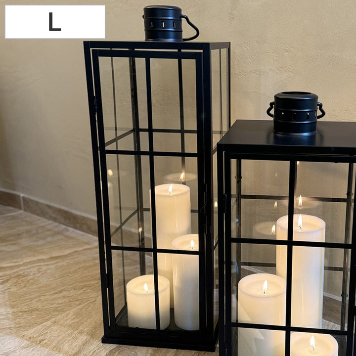 ディスプレイケースグリッドランタンLガラスキャンドル