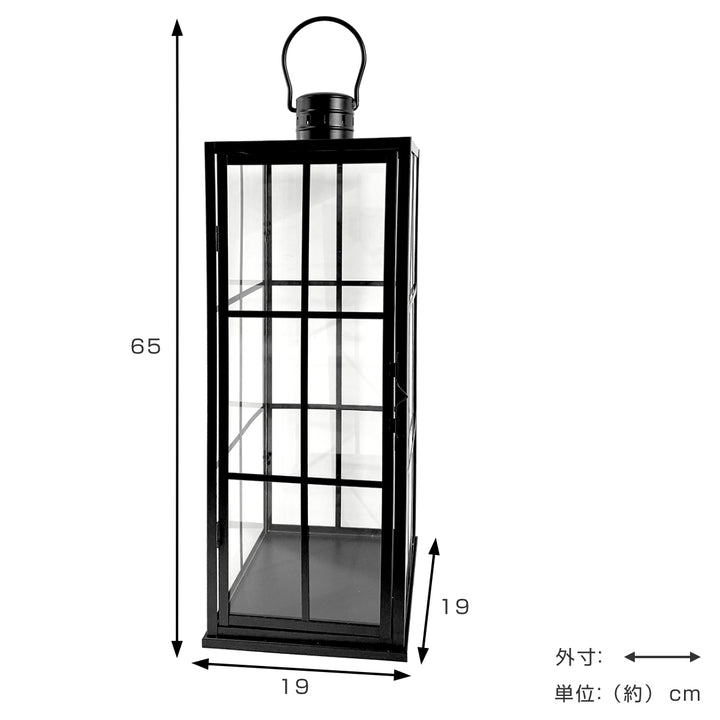 ディスプレイケースグリッドランタンLガラスキャンドル
