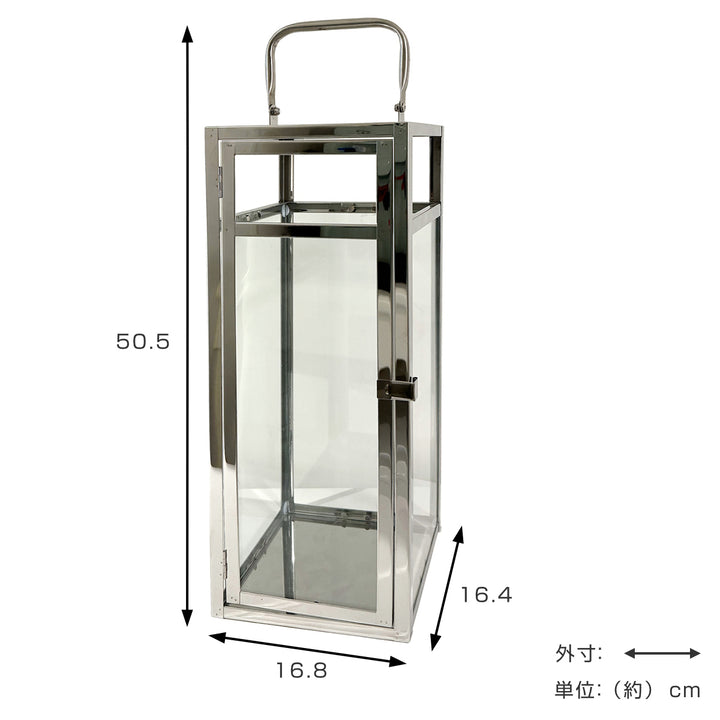 ディスプレイケースシルバーランタンMガラスキャンドル