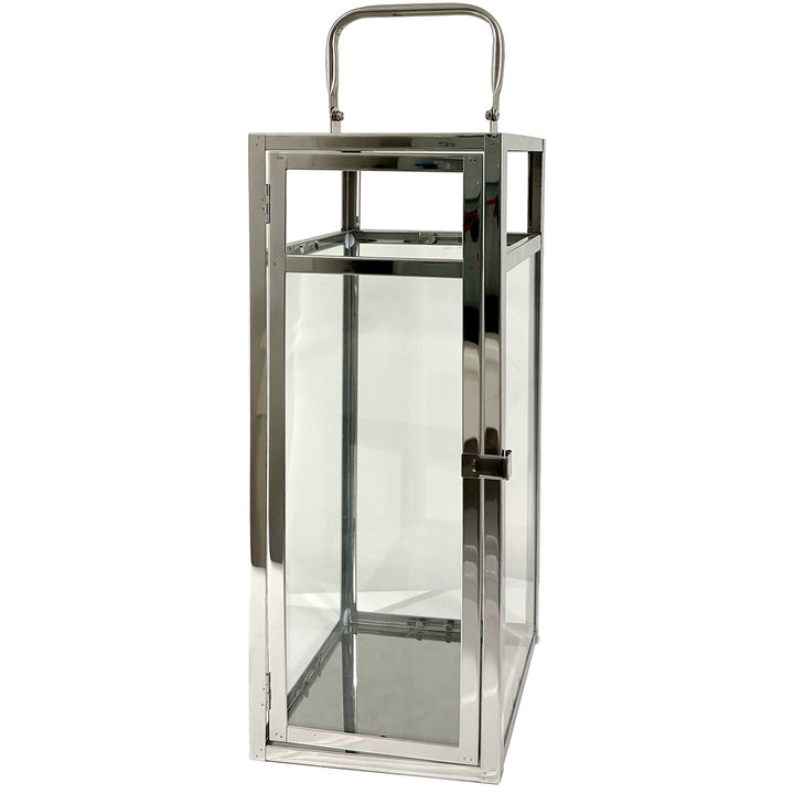 ディスプレイケースシルバーランタンLガラスキャンドル