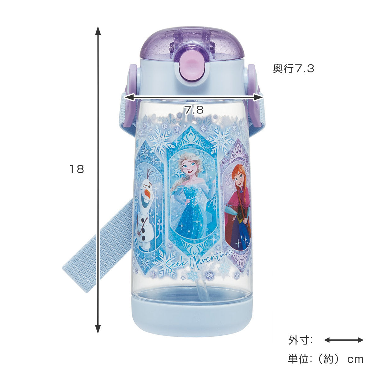 水筒 480ml ワンプッシュストローボトル アナと雪の女王25 – ハウジー