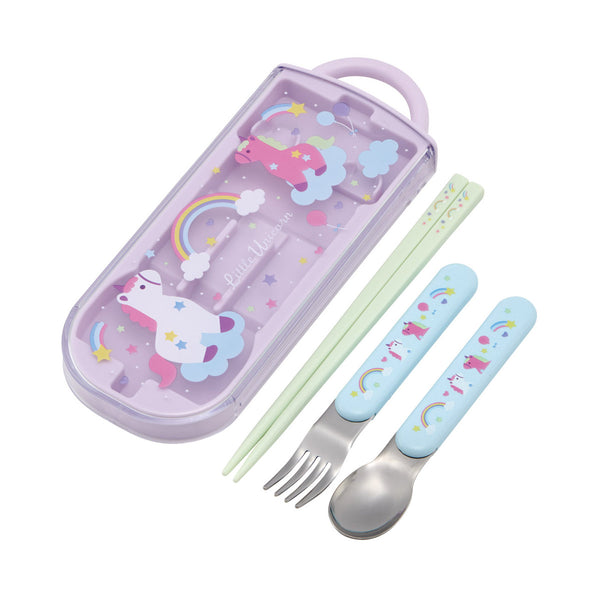 トリオセット抗菌食洗対応トリオセットリトルユニコーンスプーンフォーク箸