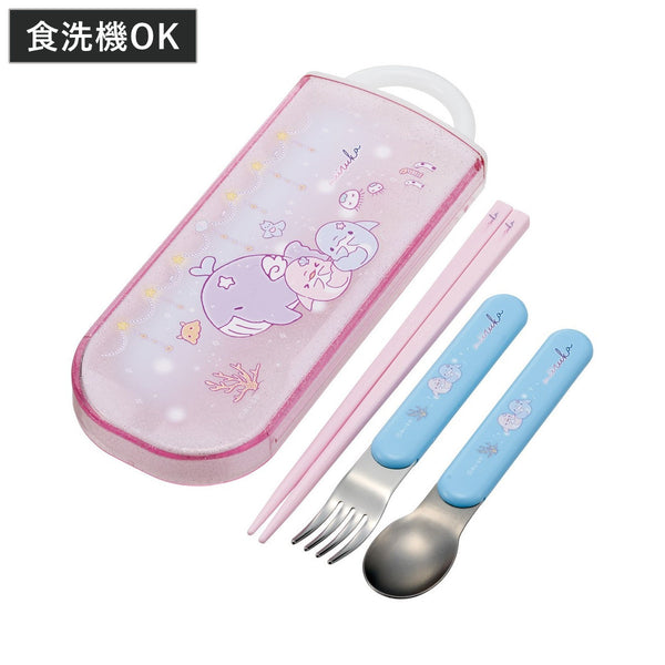 トリオセット抗菌食洗対応トリオセットみいるかスプーンフォーク箸