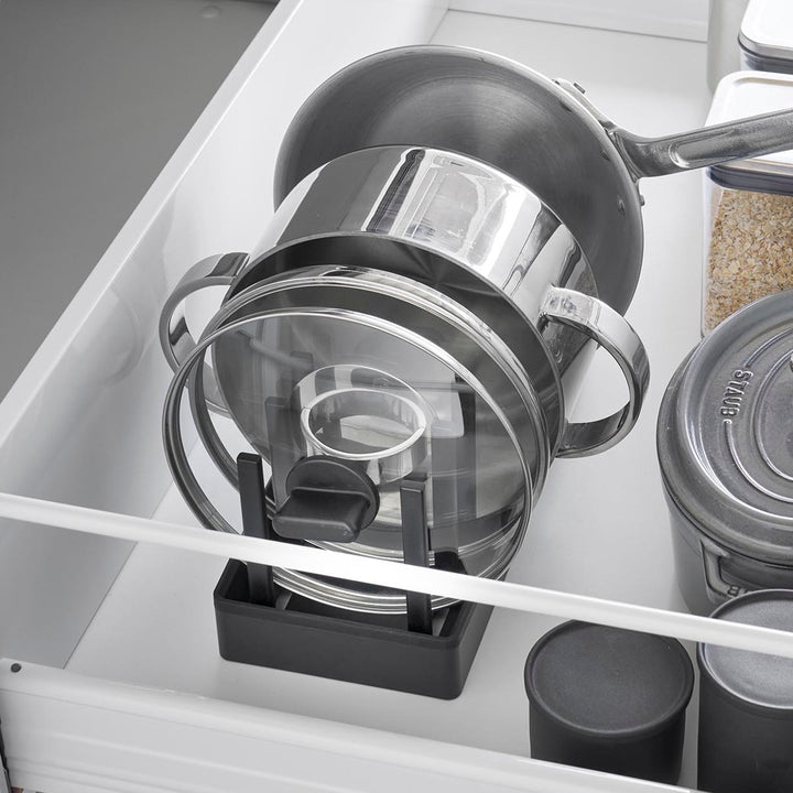 山崎実業towerシンク下幅調節鍋蓋＆フライパン収納スタンドタワーW32