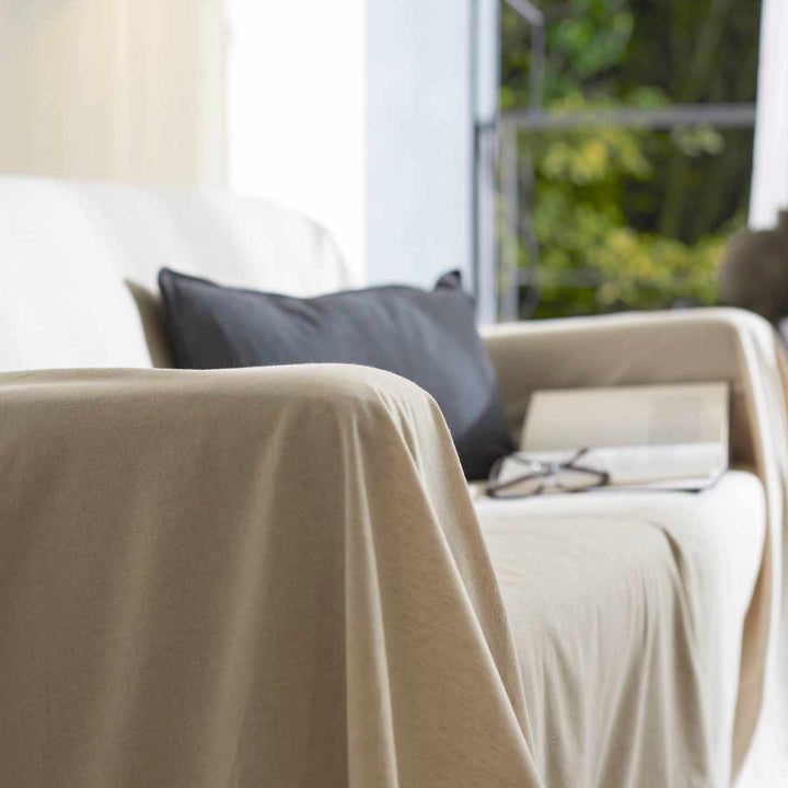 マルチカバーFabtheHomeリネンミックスone-wash210×270cm綿麻混