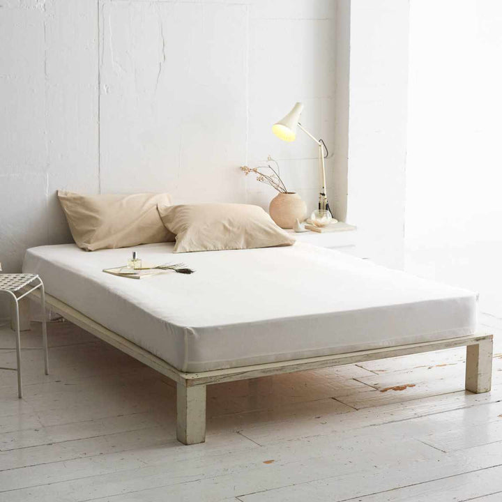 ボックスシーツFabtheHomeリネンミックスone-washシングル綿麻混