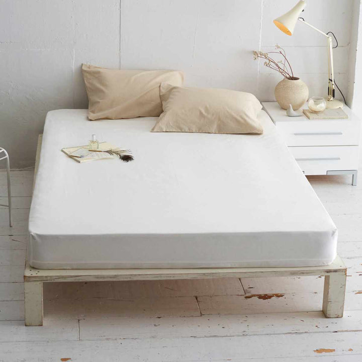 ボックスシーツFabtheHomeリネンミックスone-washダブル綿麻混