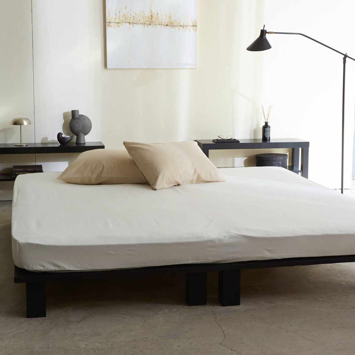 ボックスシーツFabtheHomeリネンミックスone-washワイドキング綿麻混