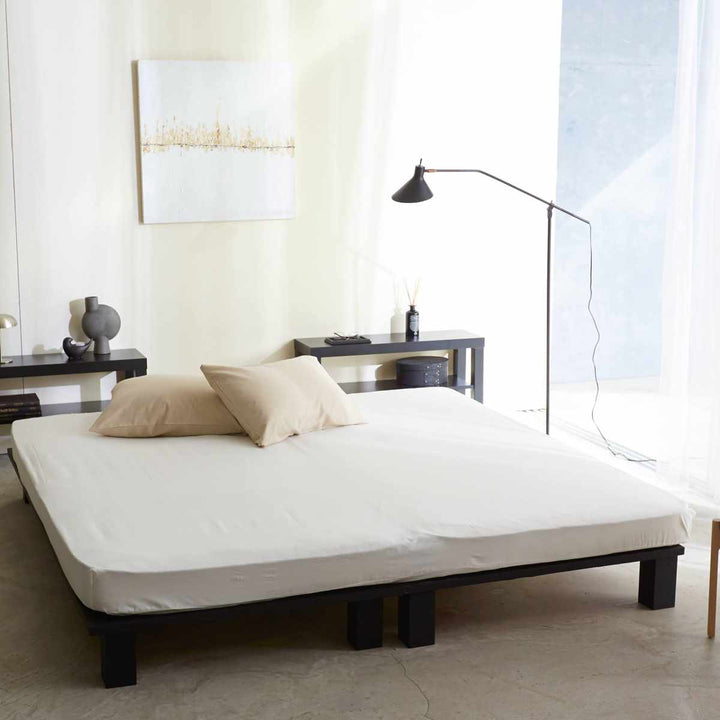 ボックスシーツFabtheHomeリネンミックスone-washワイドキング綿麻混