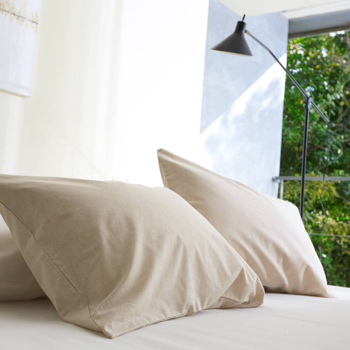 枕カバーFabtheHomeリネンミックスone-wash43×63cm綿麻混