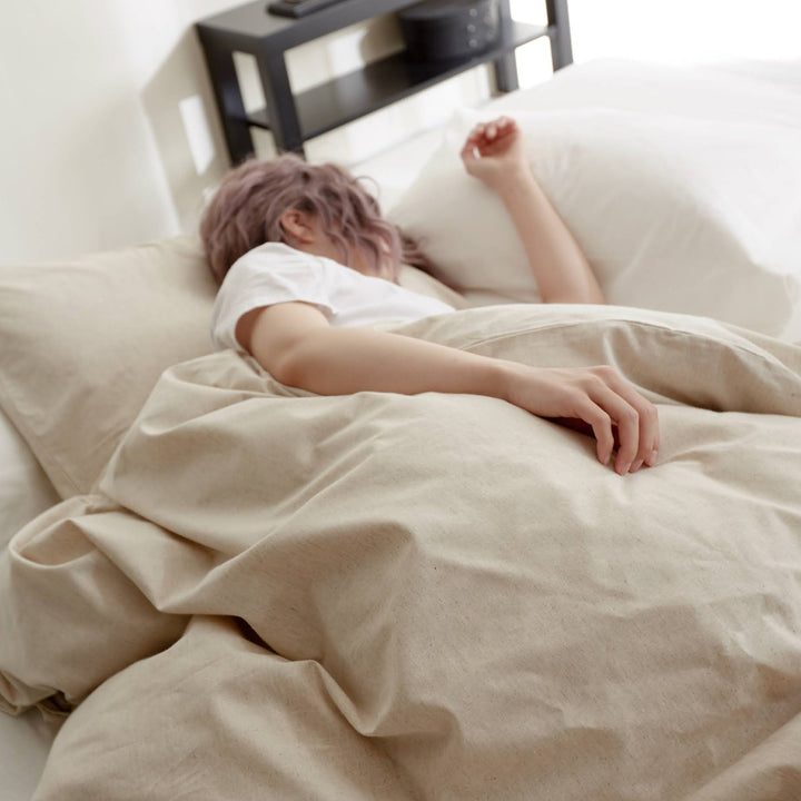 掛け布団カバーFabtheHomeリネンミックスone-washシングル綿麻混