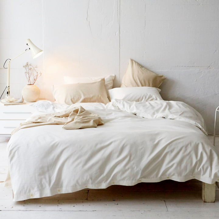 掛け布団カバーFabtheHomeリネンミックスone-washダブル綿麻混