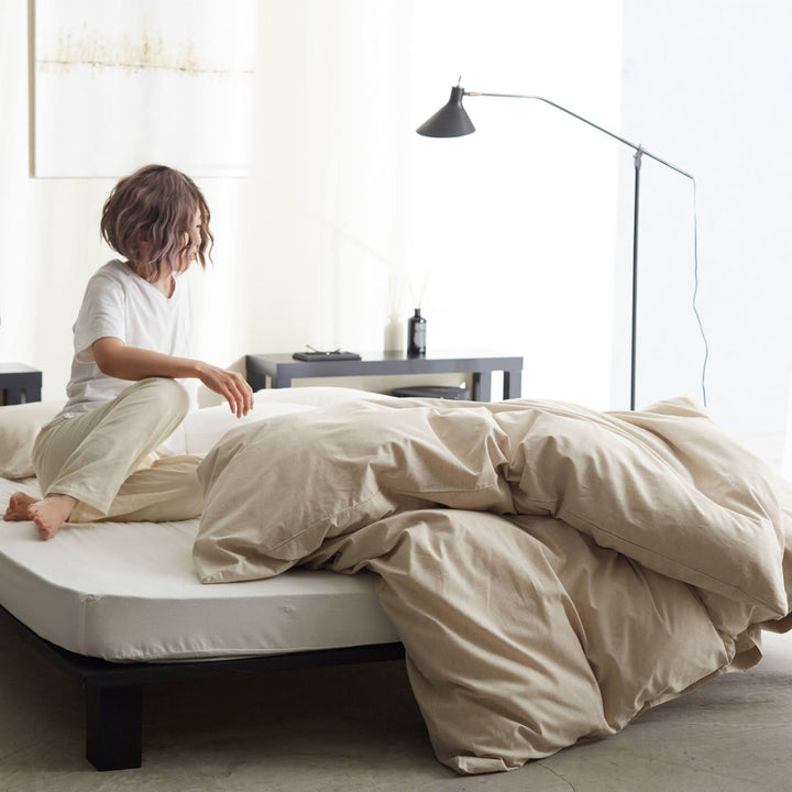 掛け布団カバーFabtheHomeリネンミックスone-washダブル綿麻混