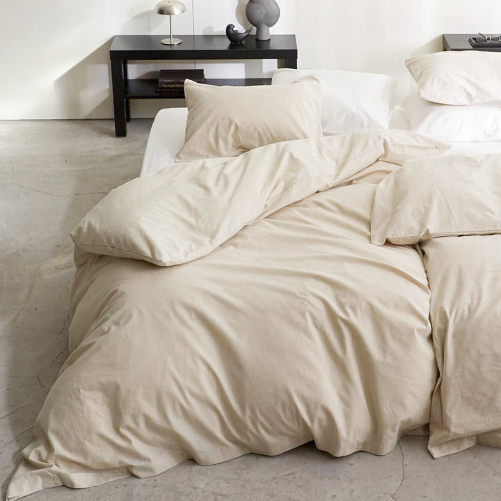 掛け布団カバーFabtheHomeリネンミックスone-washダブル綿麻混