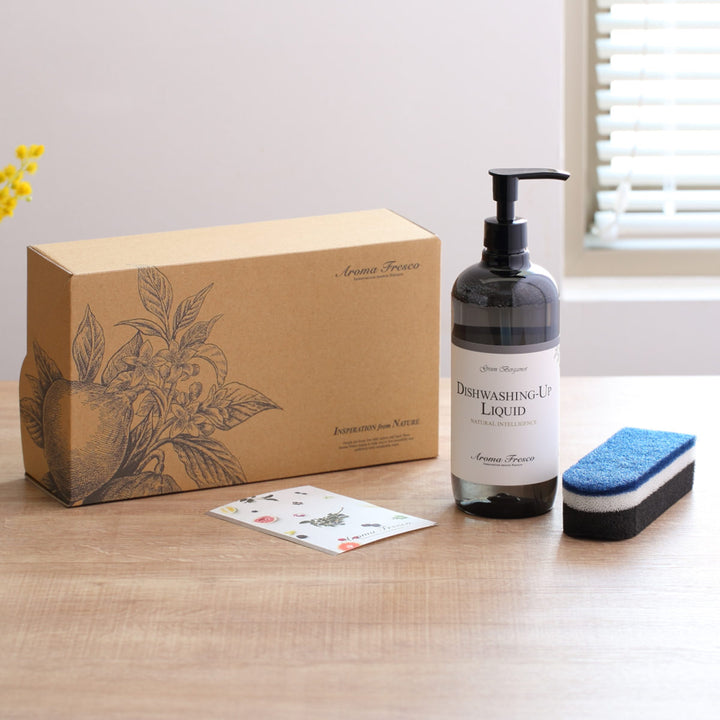 食器用洗剤ギフトセットAromaFrescoデッシュウォッシングアップセットスポンジ