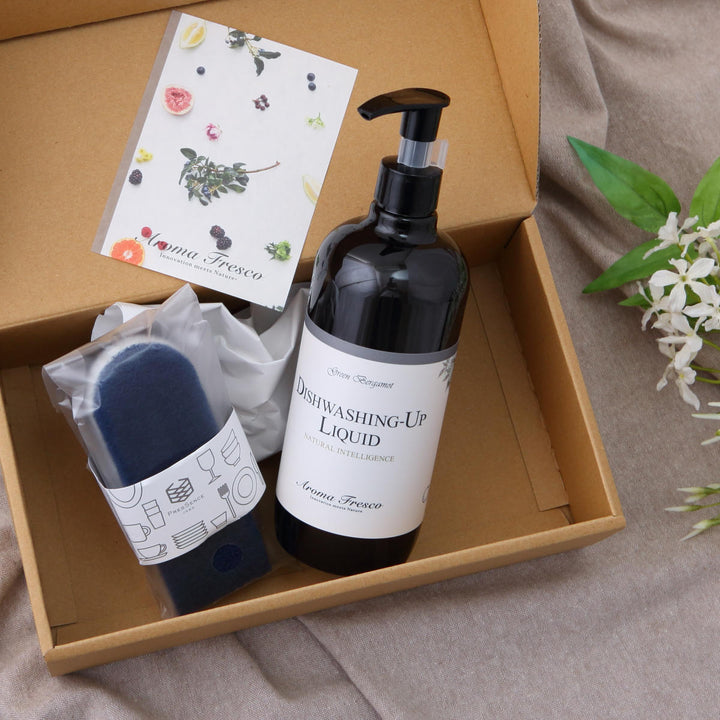 食器用洗剤ギフトセットAromaFrescoデッシュウォッシングアップセットスポンジ