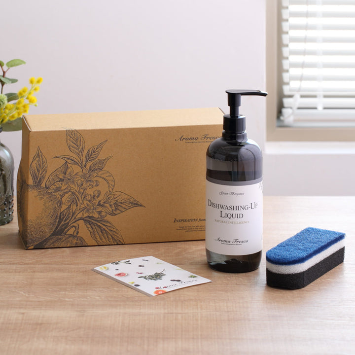 食器用洗剤ギフトセットAromaFrescoデッシュウォッシングアップセットスポンジ