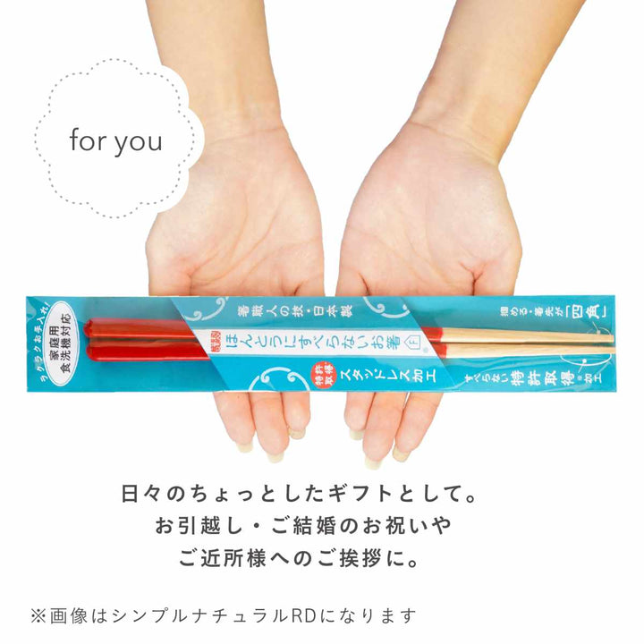 ほんとうにすべらないお箸23cmシンプルナチュラルHSR-101