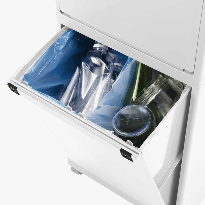 ゴミ箱45Lホワイトラッシュ多段分別