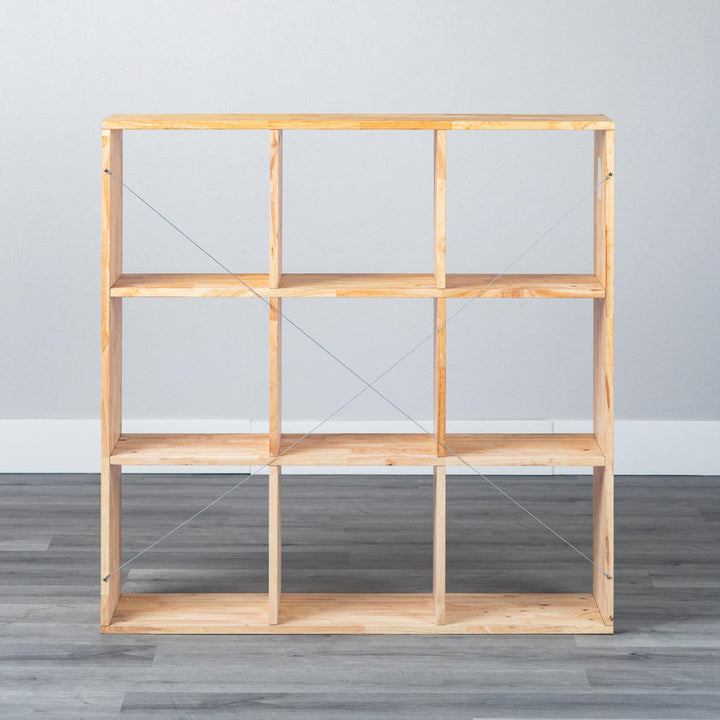 オープンシェルフ3×3幅109cmラバーウッド無垢材