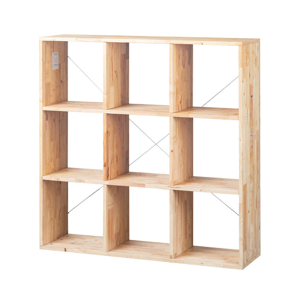 オープンシェルフ3×3幅109cmラバーウッド無垢材