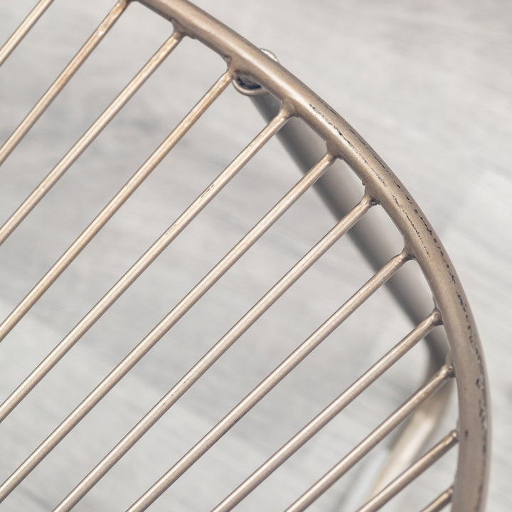 ラウンジチェア座面高36cmワイヤーワイドチェアアンティーク調ミーチェ